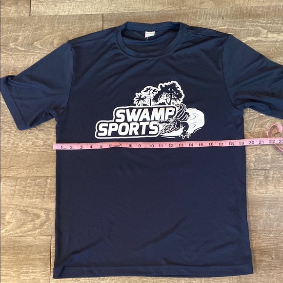 Blue Short Sleeve Tee with Graphic Design - Picture 1 of 6